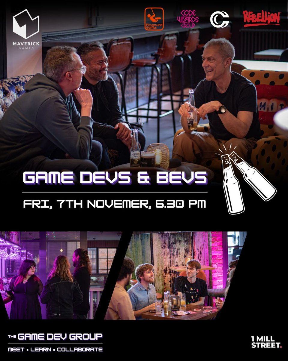 thegamedevgroup's tweet image. Join us on 7th November for our signature Devs & Bevs. Bring your game devs stories and enjoy a chill drink at TheGDG.
RSVP now via the link in our bio.