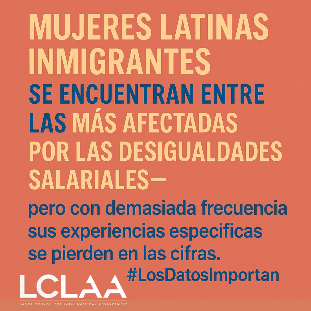 CLASP_DC's tweet image. Las mujeres latinas inmigrantes son las más afectadas por la disparidad salarial, pero con demasiada frecuencia son excluidas en los datos. Es hora de que Prioricemos sus voces y exijamos soluciones permanentes. #LatinaEqualPay #Trabajadoras