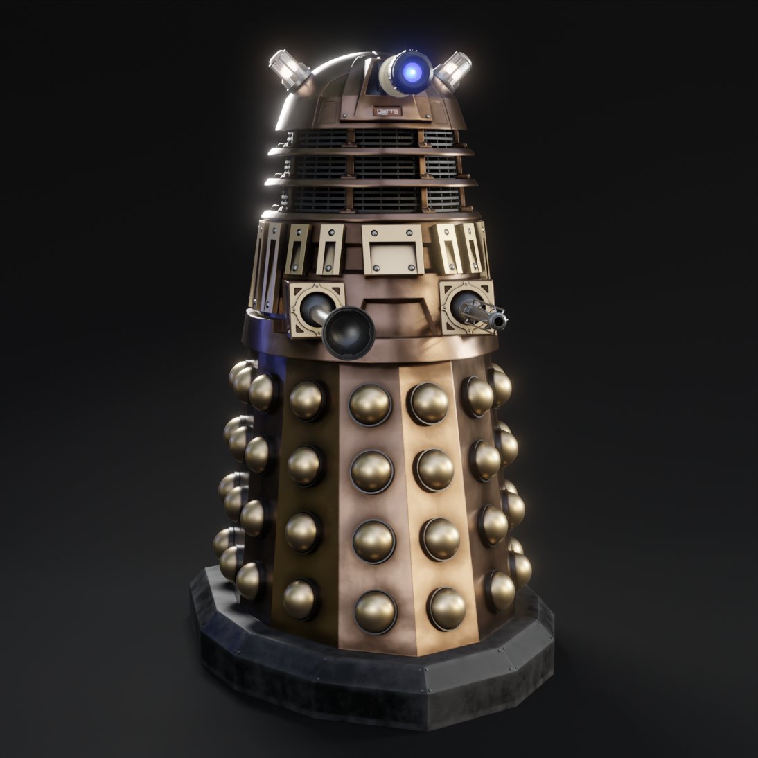 After (left) and before (right) of my 2005 Dalek. It's not done yet, but wanted to show what a difference a few hours of texturing can make 😙
#DoctorWho