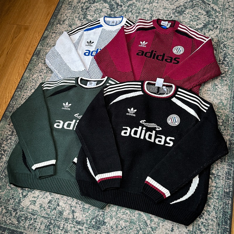 thesolesupplier's tweet photo. TRENDING: The adidas Knitwear Collection hits different this season ⚡