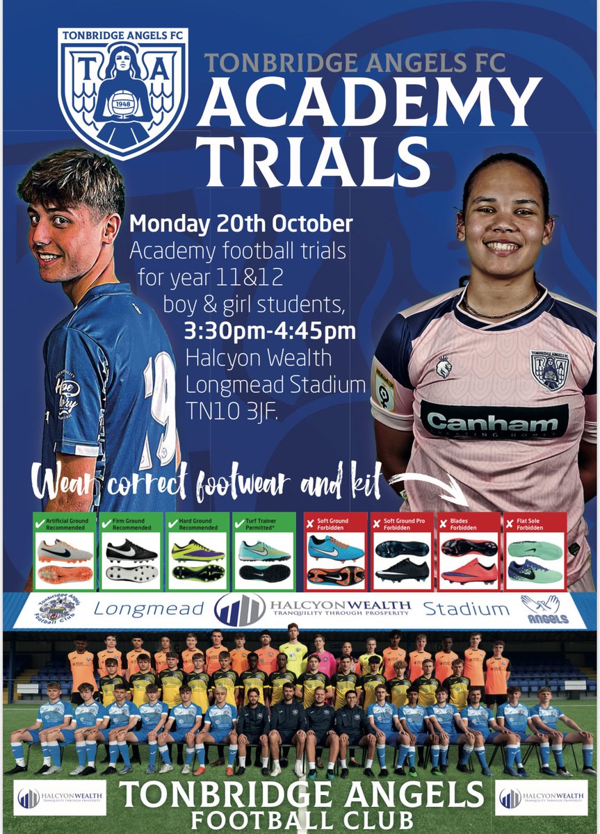 🚨 TAFC ACADEMY – OCTOBER TRIALS 🚨
BOYS AND GIRLS

Become a full-time scholar while studying:
A Levels ✅
BTEC Sport L3 ✅
FA Youth Cup ✅
National U19 League ✅
UEFA ‘A’ Coaching ✅
Games Wed ✅
Pathways in Football &amp; Education ✅

Sign up: form.jotform.com/252793171738062

#TAFCacademy