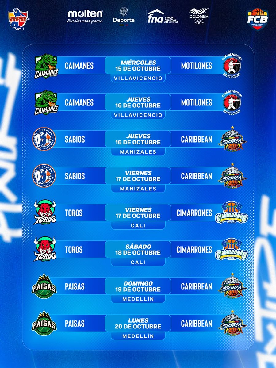 Sabiosbc's tweet image. 📅💥 ¡YA ESTÁ AQUÍ EL FIXTURE 2025-2! 💥
Los Sabios de Caldas se preparan para dejarlo TODO en la cancha 🏀 vibra con cada partido, cada canasta y cada emoción 🙌

🔥 Próxima cita: Lunes 13 y Martes 14 de octubre – 5:20 PM
📍 Coliseo Mayor Jorge Arango Uribe
🆚 Toros del Valle