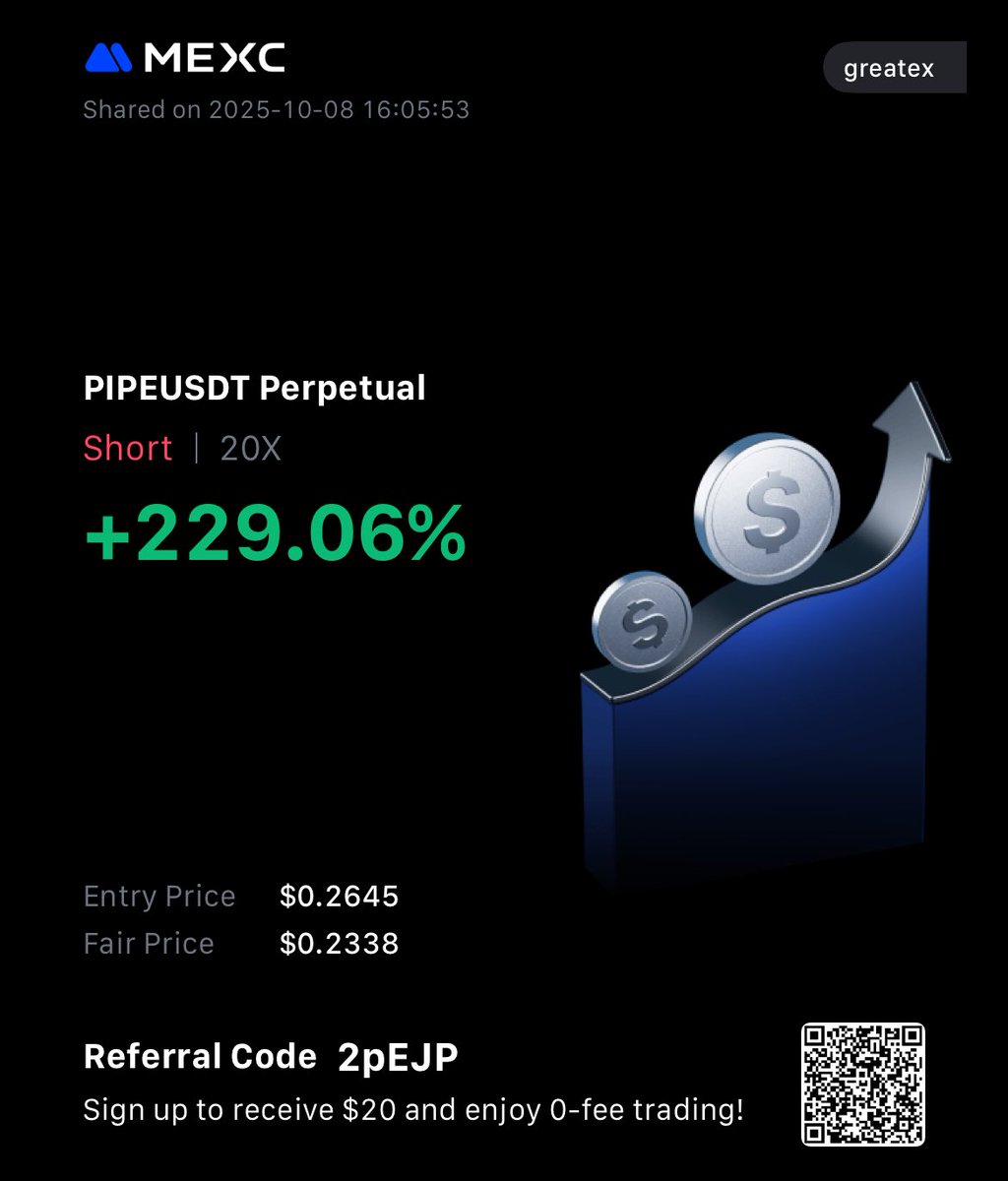 greatexfx's tweet image. $PIPE / USDT
TP 1 - BLASTED 🔐 💯🔥🔥🔥🔥📈📈🙏

Follow @greatexfx &amp;amp; turn on 🔔

Post your profit fam🔥✅🔥🔐

#PIPE #PIPE #Crypto #greatexfx #trading #forex #freesignal #viral #trade