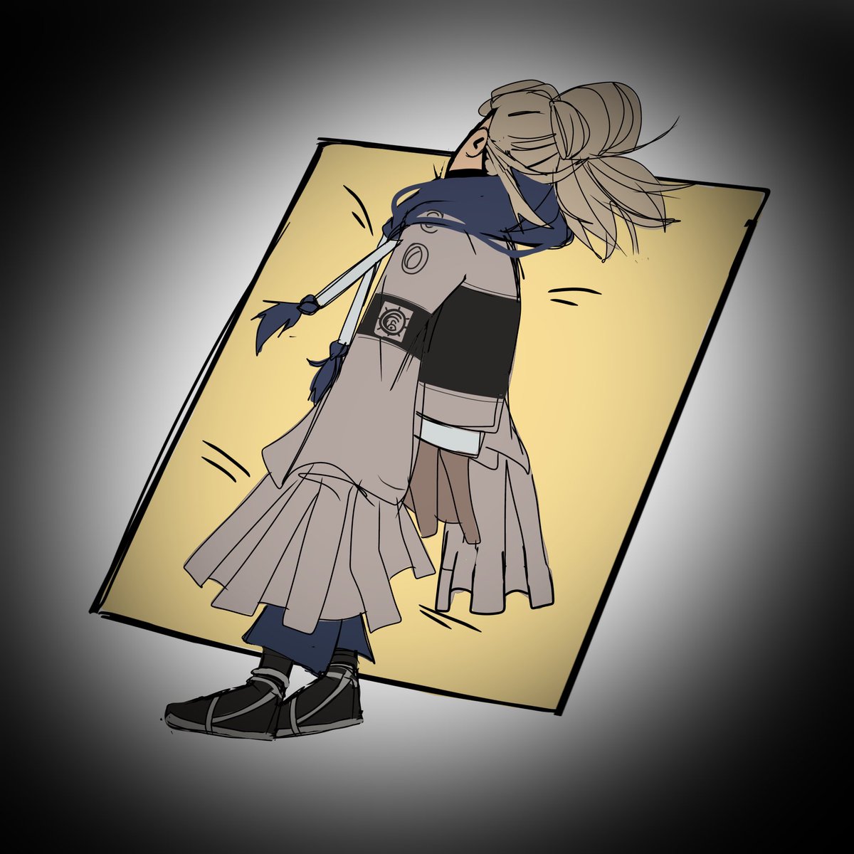 fan art i drew of tamsy caines dying in a glue trap