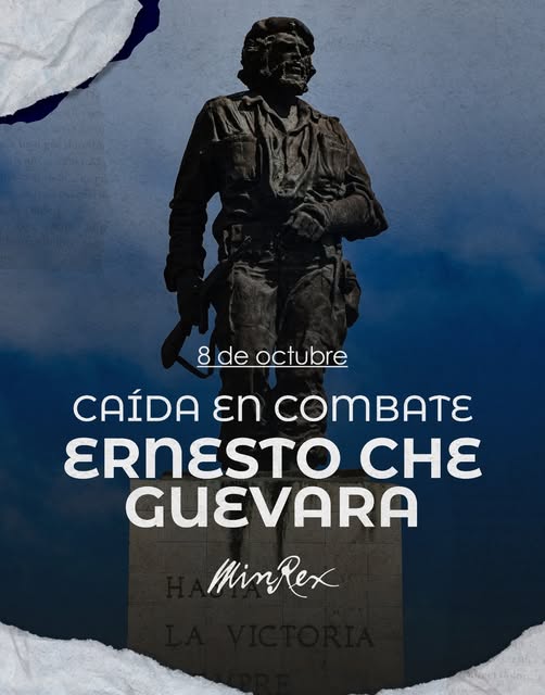 🇨🇺| El #CheVive en la memoria de los pueblos que luchan por la justicia social, la dignidad y la libertad.

Su ejemplo de entrega, internacionalismo y coherencia entre pensamiento y acción continúa inspirando a generaciones en todo el mundo.

#TenemosMemoria