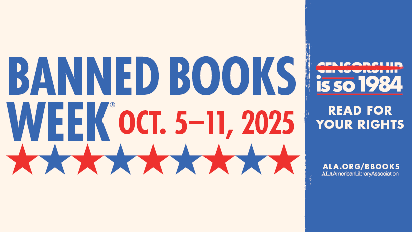 It’s Banned Books Week (Oct 5–11)! 📚 This year’s theme—“Censorship Is So 1984. Read for Your Rights”—spotlights 2,452 titles challenged in libraries last year. The right to read belongs to all of us. Defend it. #BannedBooksWeek2025 #FreedomToRead #BannedBooks