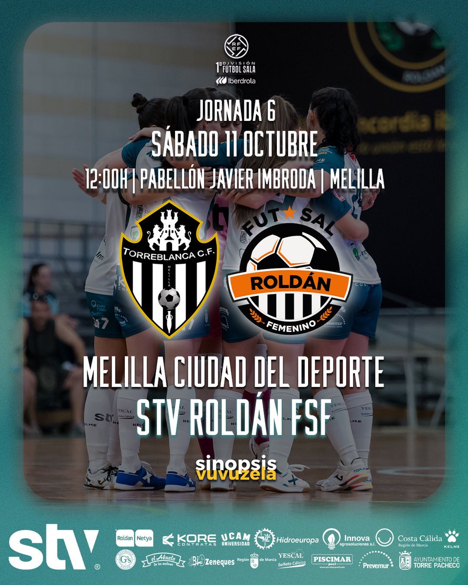 ⚽️ 𝗣𝗥𝗢́𝗫𝗜𝗠𝗢 𝗣𝗔𝗥𝗧𝗜𝗗𝗢 

📅 Sábado 
🕕🇪🇸12:00H 🇵🇹11:00H
🆚 <a href="/TorreblancaFS1/">Melilla Ciudad del Deporte Torreblanca C.F</a> 
📍 Melilla
🏟 Pabellón Javier Imbroda
📺 <a href="/live_vuvuzela/">SinopsisVuvuzela</a> 
🧡 ¡Vamos equipo!

#STVRoldan