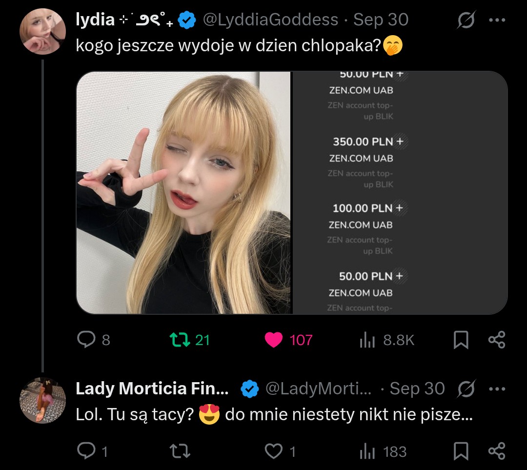 virginfindo2's tweet photo. @LyddiaGoddess @findom_alert Fakt że dwa inne miesiące ale w jednym niby +18k w drugim nikt nie pisze. Lekki bipolar. https://t.co/CWP0tvMrTU