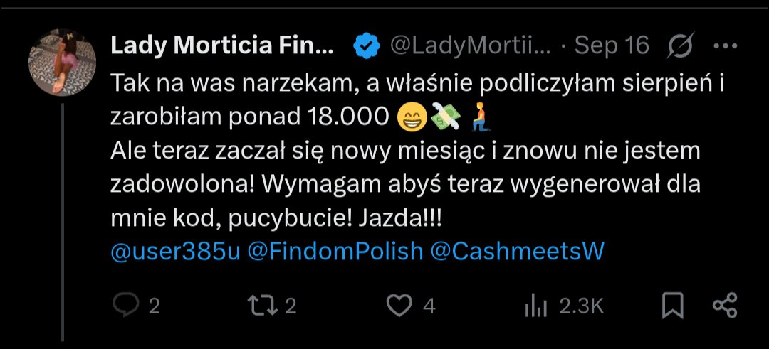 virginfindo2's tweet photo. @LyddiaGoddess @findom_alert Fakt że dwa inne miesiące ale w jednym niby +18k w drugim nikt nie pisze. Lekki bipolar. https://t.co/CWP0tvMrTU