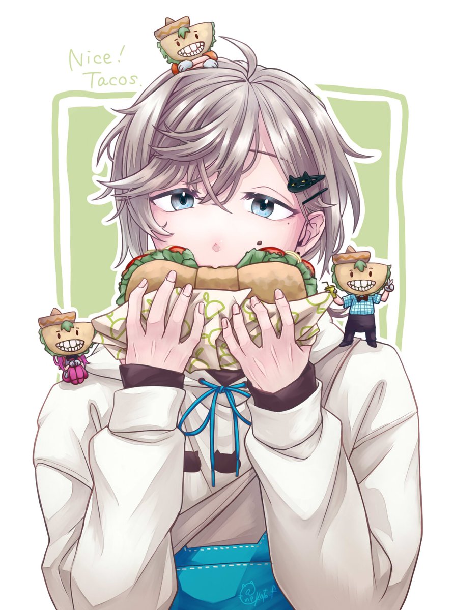 叶(にじさんじ) 「#かな絵 #MADTOWN すごくおいしそう食べたい」|🍇n e k o t a🍇のイラスト