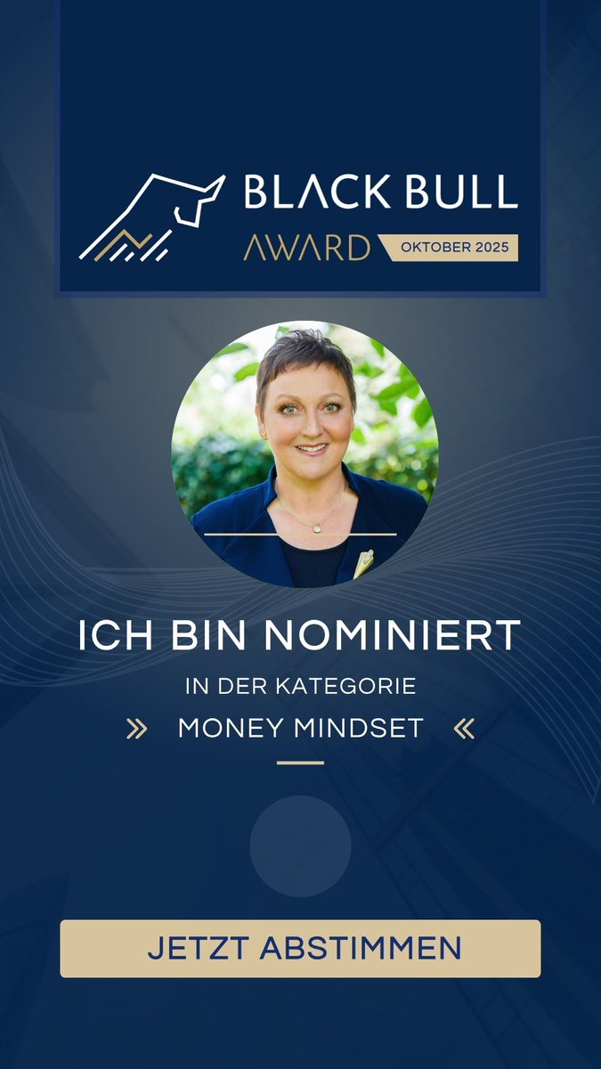 RoemerSigrun's tweet photo. Ich freue mich sehr, beim Black Bull Award 2025 in der Kategorie Money Mindset nominiert zu sein!

Wenn du meine Arbeit kennst und schätzt, freue ich mich über deine Stimme 📷
📷 Jetzt abstimmen:  https://t.co/3nMVqfGJg4 https://t.co/0P78I5sdwe