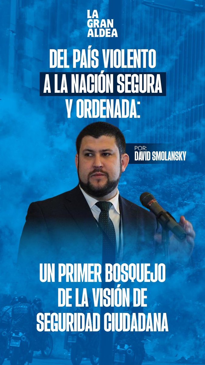 “El nuevo gobierno democrático reestructurará a los cuerpos de seguridad, capacitará a 100 mil policías despolitizados y proveerá equipamiento moderno y tecnología de punta para las labores de patrullaje, investigación e inteligencia”.

🖋️ David Smolansky (<a href="/dsmolansky/">David Smolansky</a>).
🇻🇪