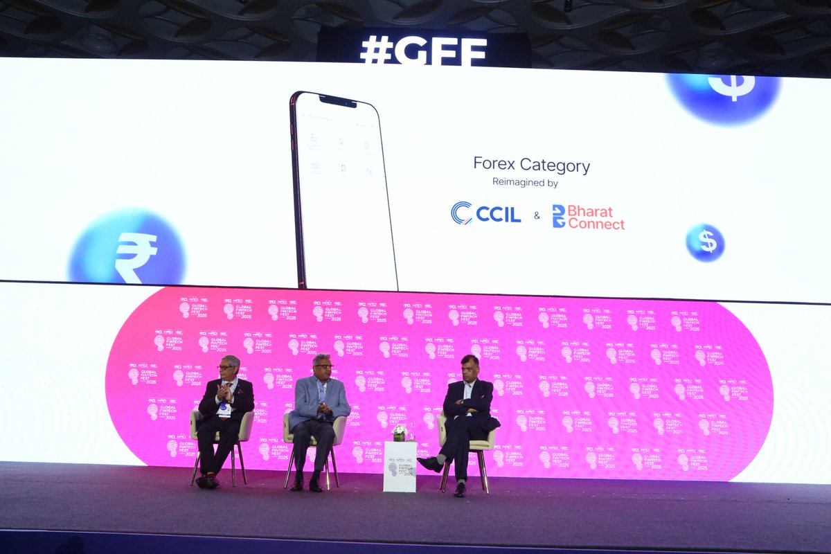 BharatConnect_'s tweet photo. Moments from the launch of the Forex category on Bharat Connect — a major milestone in India’s cross-border payments journey.  

Launched under the guidance of @RBI, in collaboration with NBBL and CCIL India, on Day 1 of @GffFintechfest  2025!

@NPCI_NPCI

#BharatConnect #NBBL #GFF #NBBLxGFF2025