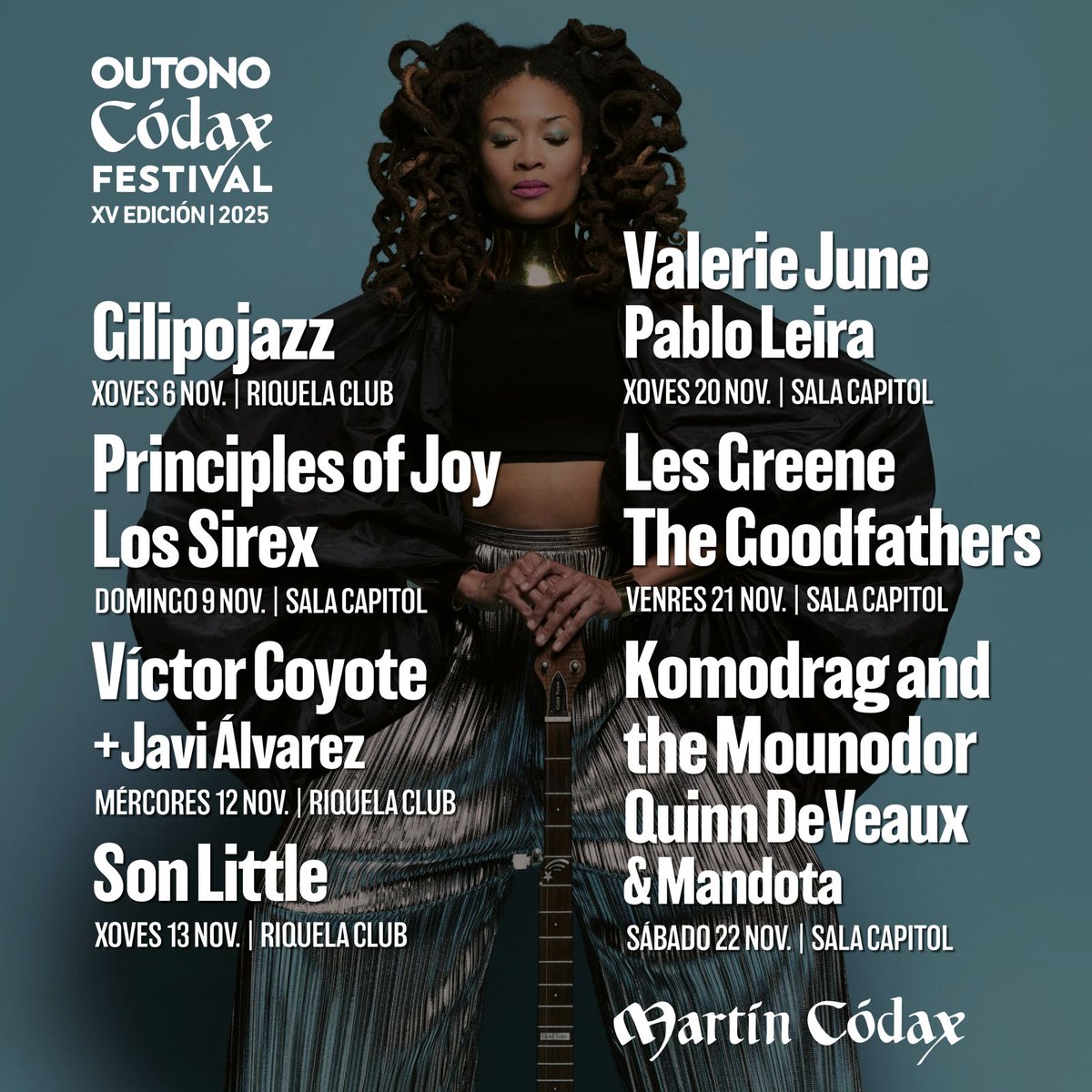 Trala incorporación dos grandísimos The Goddfathers, así queda a programación de concertos do Outono Códax 2025. Once bandas que reafirman ao festival como a gran celebración da diversidade das músicas de raíz afroamericanas.
Entradas: A Reixa-Matrioska e salacapitol.com
