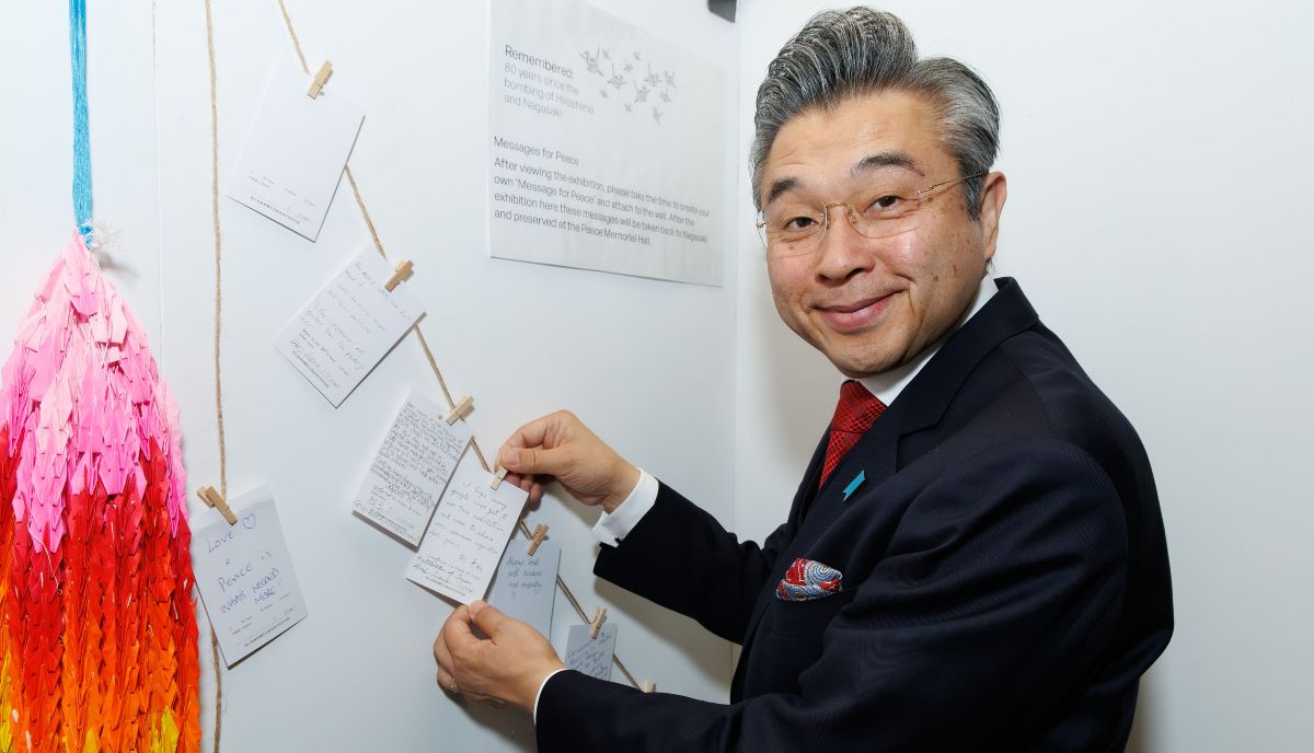 University of Stirling (@stiruni) on Twitter photo An exhibition documenting the lasting impact of the atomic bombing of Hiroshima and Nagasaki has been formally opened in the UK for the first time at #UofStirling by <a href="/AmbJapanUK/">Hiroshi Suzuki</a>
@JapaninUK <a href="/JapanScotland/">Japan In Scotland</a>
brnw.ch/21wWsm0 An exhibition documenting the lasting impact of the atomic bombing of Hiroshima and Nagasaki has been formally opened in the UK for the first time at #UofStirling by <a href="/AmbJapanUK/">Hiroshi Suzuki</a>
@JapaninUK <a href="/JapanScotland/">Japan In Scotland</a>
brnw.ch/21wWsm0