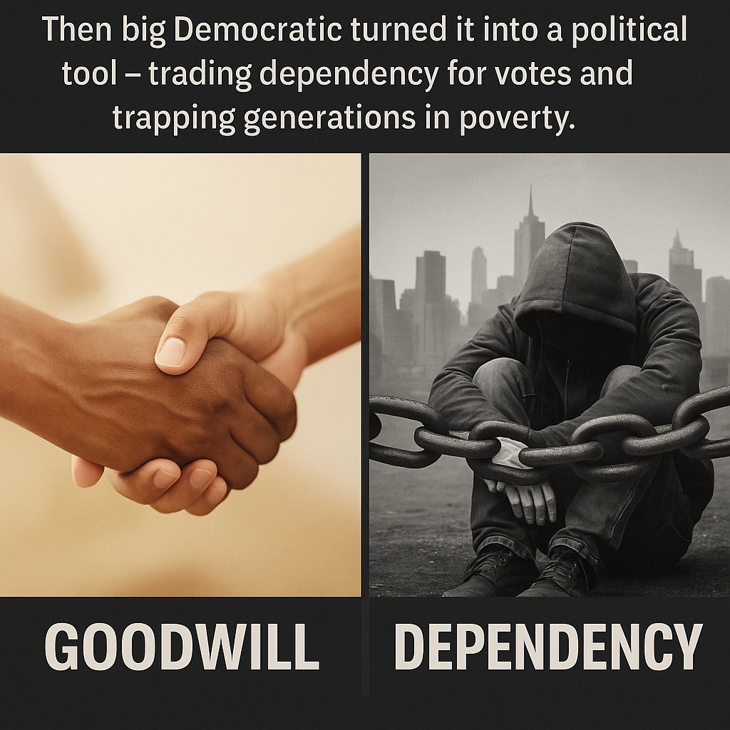 miriti55453's tweet image. Welfare was designed to lift people up.
Democrats turned it into a system that locks people down — exchanging independence for political loyalty.
The results are clear in every major blue city.
#TruthMatters #DecodeConflict #WelfareReform #Politics