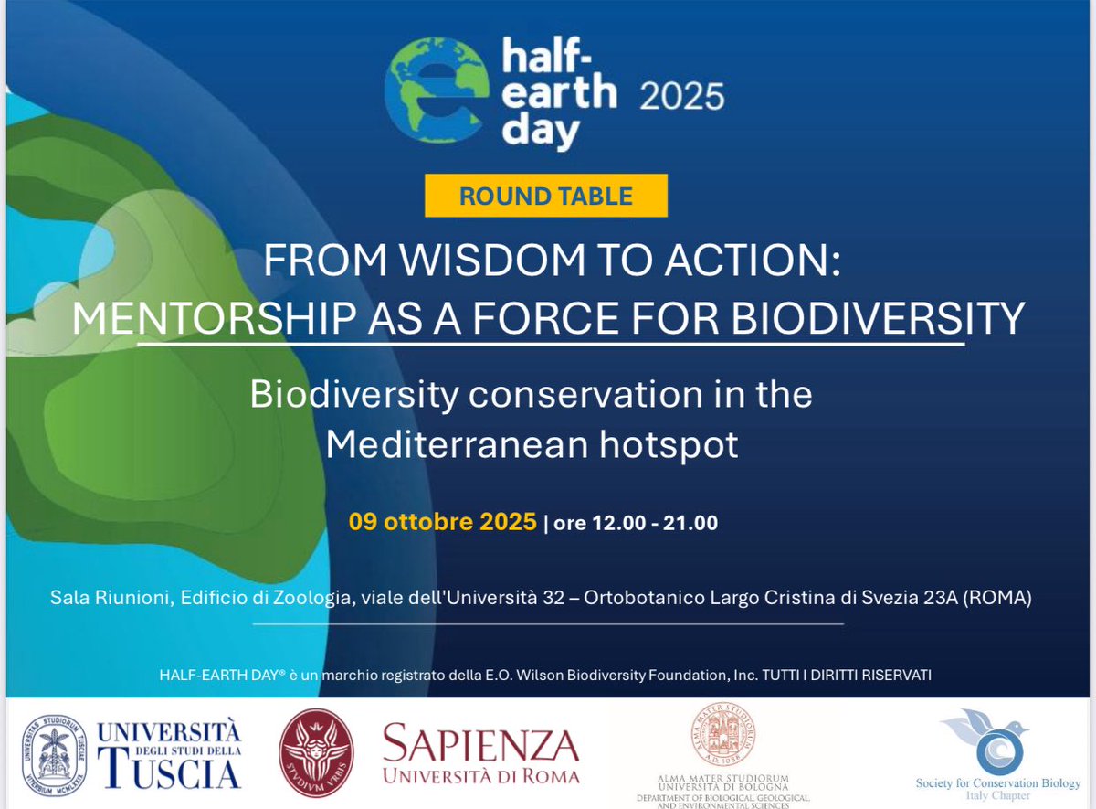 L’ultimo Biospritz dell’anno🍻a tema conservazione e divulgazione si terrà domani: Giulio Tarantino ci parlerà di pesca sostenibile🎣

Subito prima sarà possibile incontrare Paula Ehrlich, Presidente della E.O. Wilson Biodiversity Foundation, che parlerà dell’Half Earth Day! 🌍