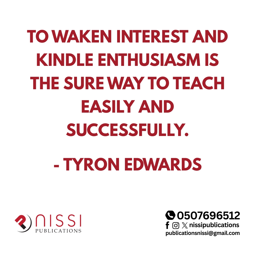 NissiPubl20202's tweet image. “To waken interest and kindle enthusiasm is the sure way to teach easily and successfully.” 💡

Great teachers don’t just teach — they ignite curiosity. 🔥

Do you agree? 👇

#NissiPublications #TeachingWisdom #InspireLearning #EducationMatters #BookReview  #readers #Knowledge