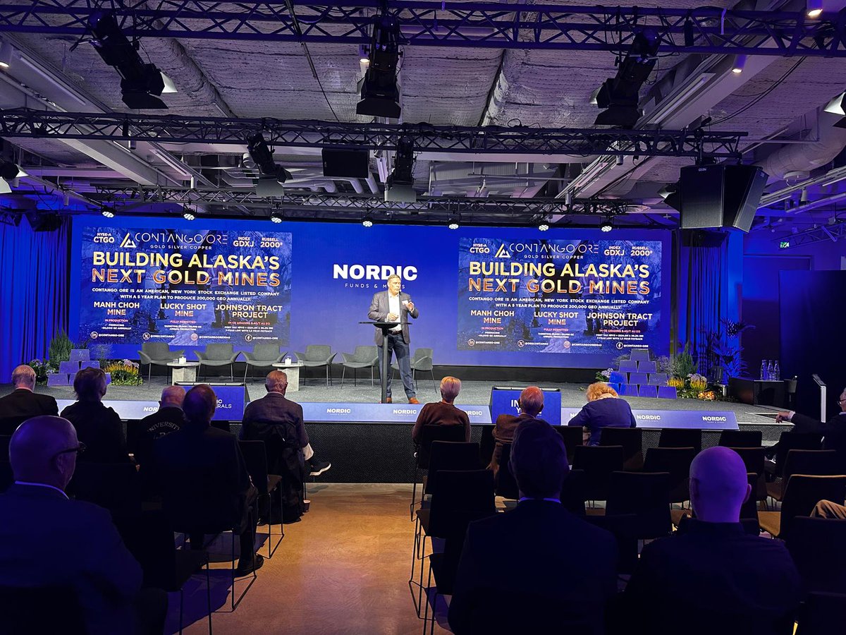 OreContango's tweet image. Rick Van Nieuwenhuyse, President &amp;amp; CEO, presented $CTGO&apos;s Alaska gold projects at Nordic Funds &amp;amp; Mines - great turnout!