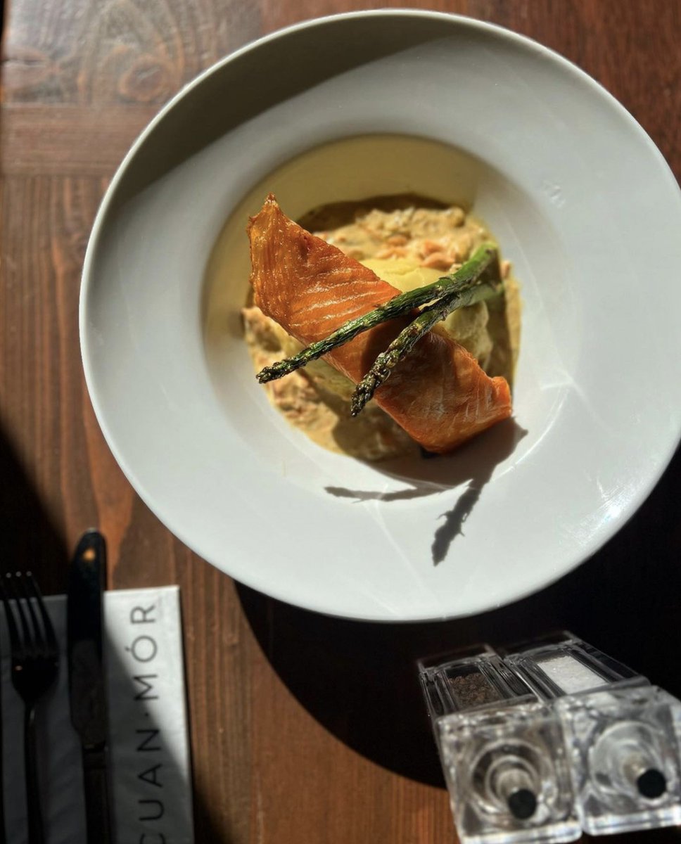 Looking for delicious Gluten-Free options in Oban? 

We have a full GF menu! Come and try dishes such as our stunning Local Salmon Fillet, served with a smoked salmon &amp; dill cream sauce, potato gratin, and tenderstem broccoli.