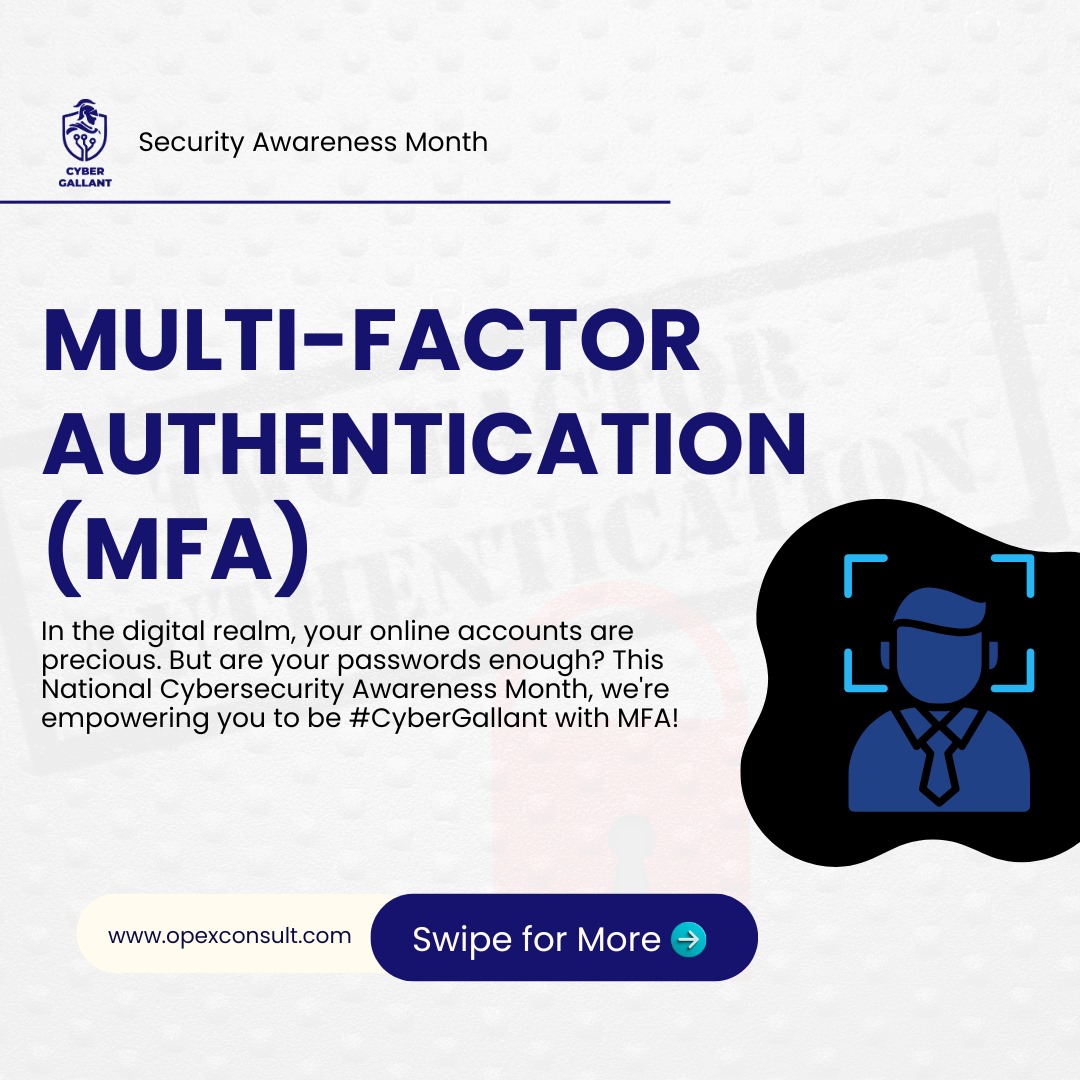 consulting_opex's tweet image. &quot;Lock it down! Enable MFA to add an extra layer of security to your accounts.

 Type &apos;MFA&apos; in the comments if you&apos;re ready to take control of your online safety!

 #CyberGallant 🛡 #MultifactorAuthentication #OnlineSafety #ScamAlert #CyberSecurityAwarenessMonth2025