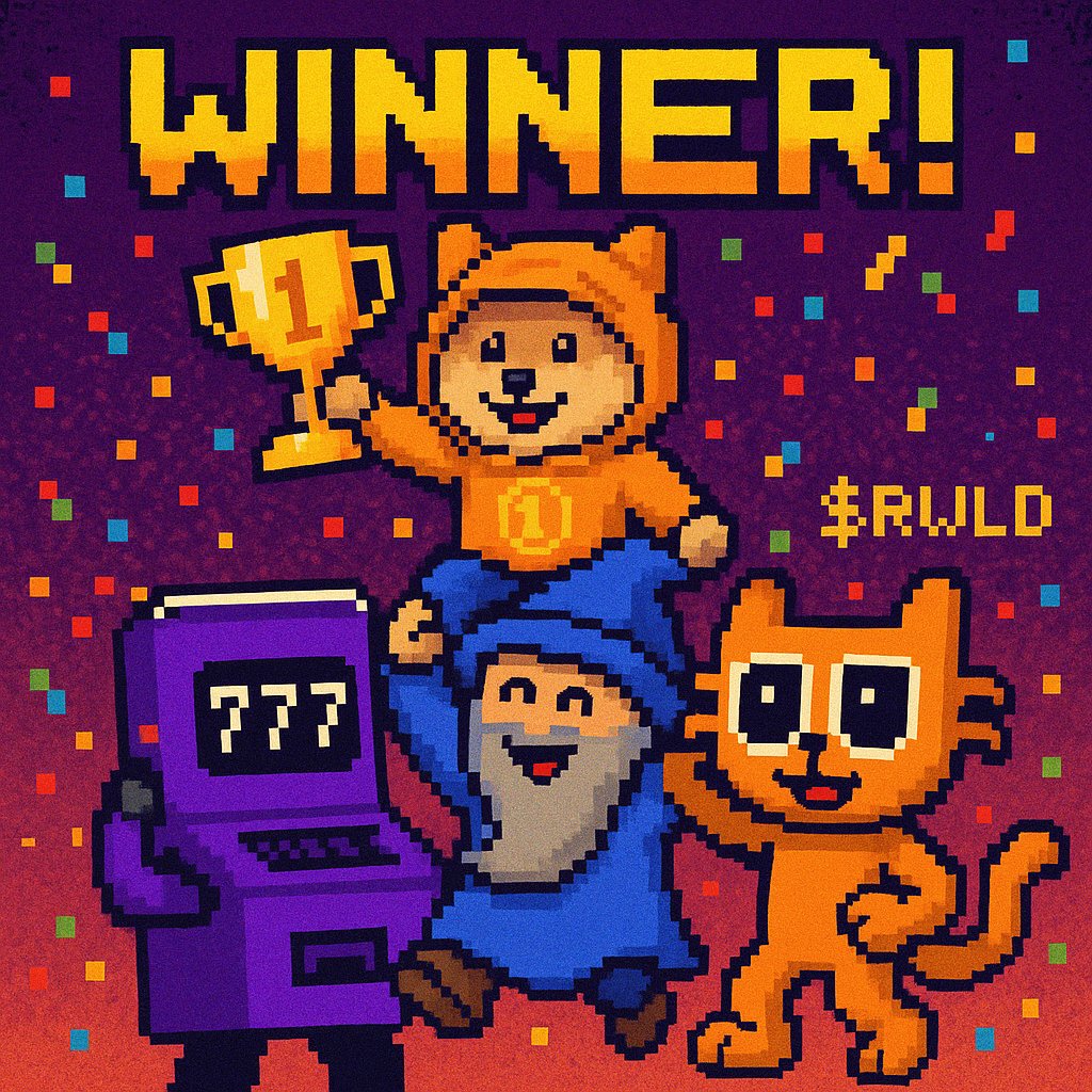 🚨 CONGRATULATIONS $DOG!! 🚨

Your community won the #Runeworld FLYWHEEL Giveaway this week! 🤑

100% of the $RWLD trading fees on <a href="/radfi_btc/">radFi</a> this week we'll go to a hard-working $DOG soldier 💪. Post tomorrow. 

Funds will keep accumulating until Friday. More trading, more💲