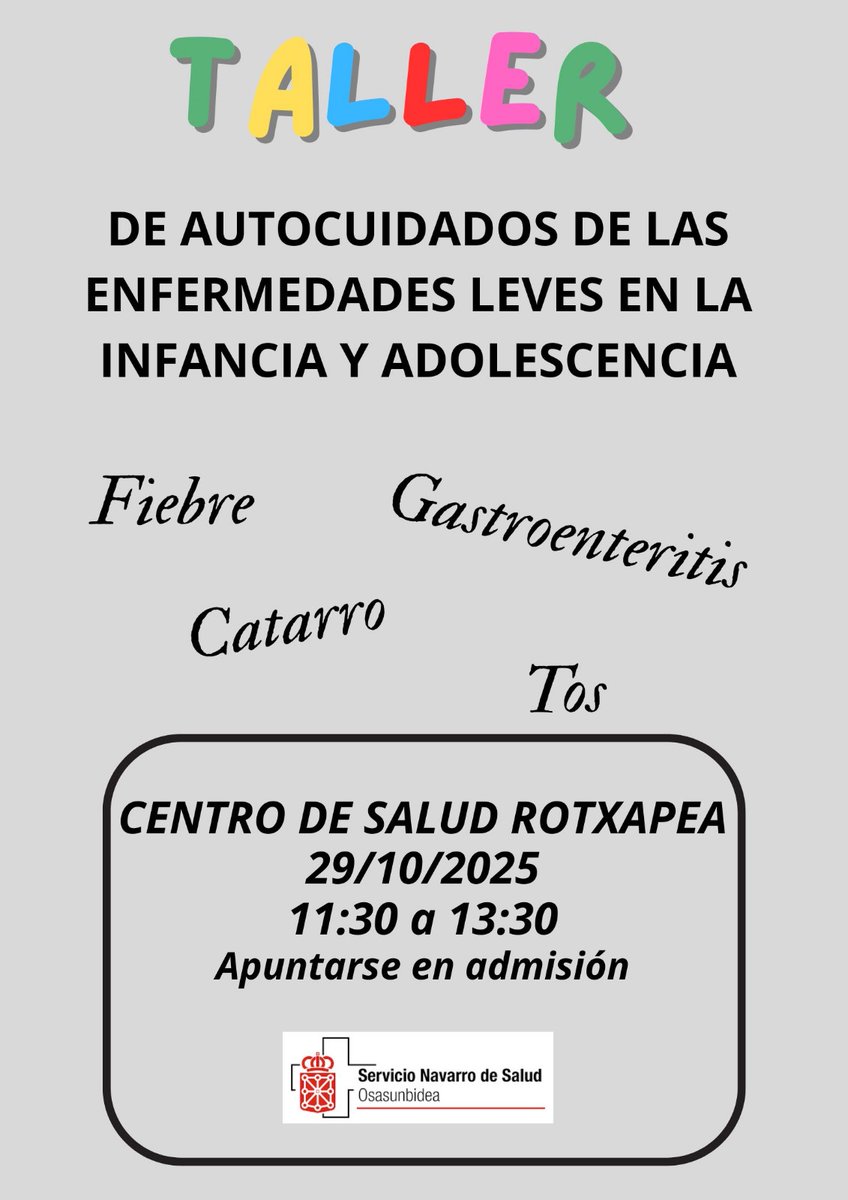 RTXauzolan's tweet photo. Taller que se va a realizar en el Centro de Salud de la Rotxapea
Arrotxapeako Osasun Zentroak egingo den tailerra.
Parte hartu💪💪💪 https://t.co/6iWdBdNvJJ