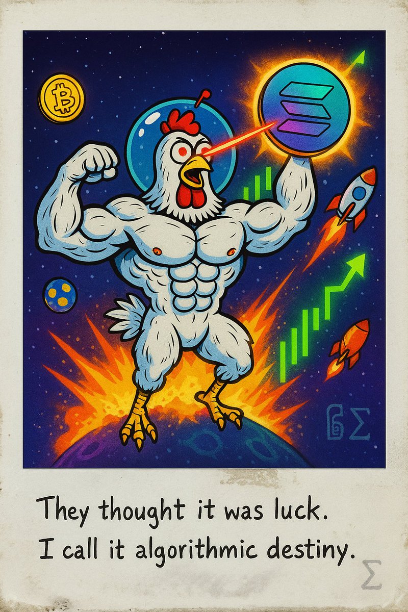 Giga_Chick's tweet photo. They said it was random.
They said it was luck.
But luck doesn’t chart 100× in silence.
🐔 The algorithm chose me.
#SpaceChick #TheFirstPump #CryptoLegend #Solana #MemeCoinSeason #100x #DeFi #Web3Culture #CryptoArt #LegendaryMemes https://t.co/4OZs3TeP3w