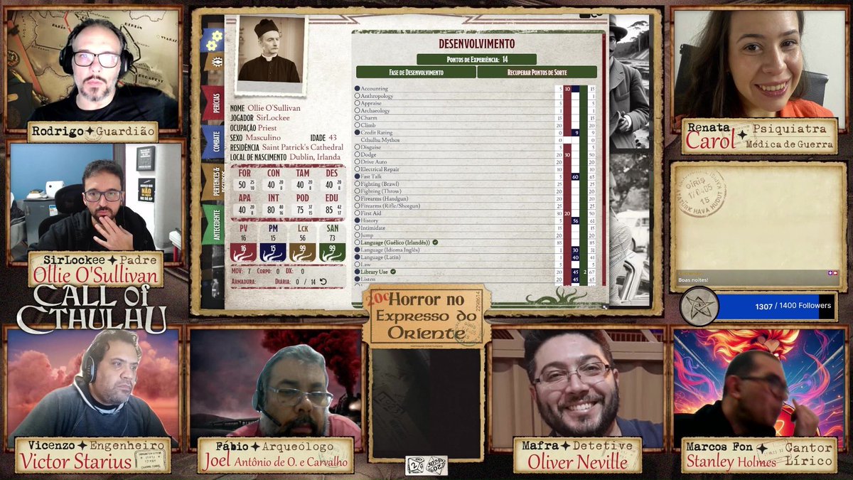 Chamado de Cthulhu 🕵 Horror no Expresso do Oriente 🐙 Parte 14
youtu.be/jWqo0jHIrns

Venha conosco em uma das mais longas campanhas de Chamado de Cthulhu, com mestre Rodrigo narrando para Rê, SirLockee, Marcos Fon, Vicenzo, Mafra e Fábio.