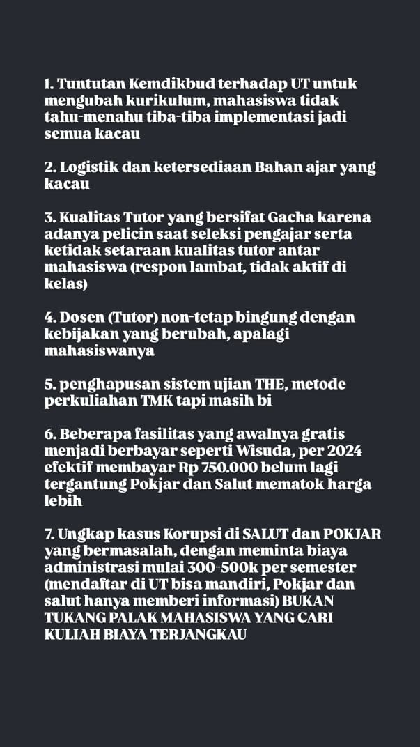 aslinya25orang's tweet photo. say no to pungli‼️nih ut emng ga peduli sama mhswa ongoing nya, promosi trs yg dipikirin sampe gamau ketinggalan trend. giliran dikritik malah bungkam mhswa nya trs #UTDISBAND

(btw ini dpt dari grup angakatan) https://t.co/mJsDRAsAQu