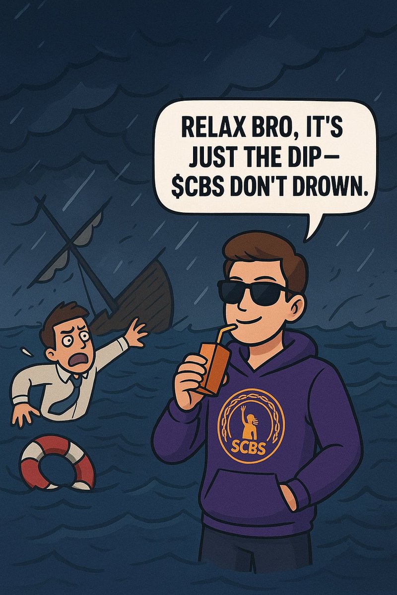 GoldNodeSupreme's tweet image. When the charts go red and everyone panics…
$CBS holders just refill their juice 🧃😎
Diamond hands don’t need luck... just vision. 💎
#CBS #Crypto #MemeCoin #DiamondHands