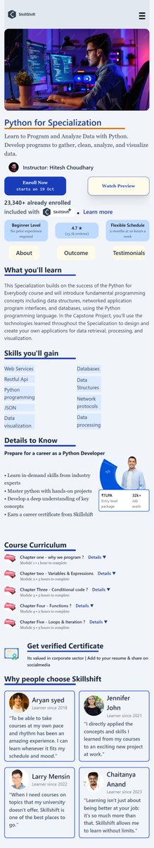 ShahijahanQ's tweet image. Built a fully responsive landing page for a Python course using Tailwind CSS 💻
This helped me:
✨ Strengthen layout logic
🎨 Master Tailwind utilities
📏 Understand responsive design deeply
Next up → integrating animations & interactivity ⚡
#buildinpublic #webdev #tailwindcss