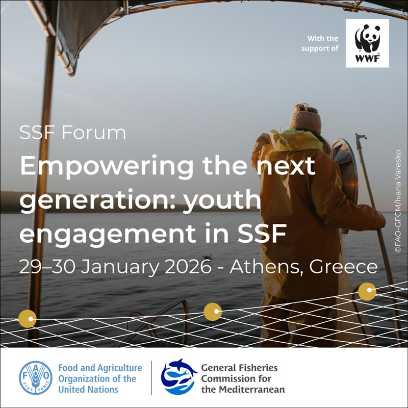 UN_FAO_GFCM's tweet photo. 🌊 Register for the next #SSFForum❗️

👥 Join a session for young SSF actors (<40) to exchange ideas, explore a youth network and discuss leadership, diversification &amp; opportunities - with the support of @WWF_Med &amp; @WWFGreece.

🔗https://t.co/e3GDk9bSJI

#RPOA_SSF https://t.co/7Da4HpcpE5