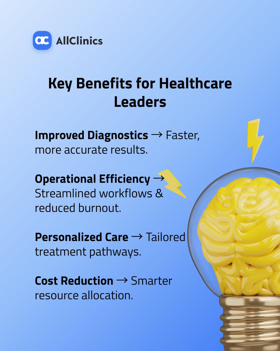AllClinics_io's tweet photo. 💡 Augmented intelligence pairs human expertise with advanced analytics to improve decisions, diagnostics, and treatments.
🏥 Leaders embracing it now are shaping the future of healthcare.
#HealthcareInnovation #DigitalHealth #HealthTech https://t.co/crrm0j0Fvn