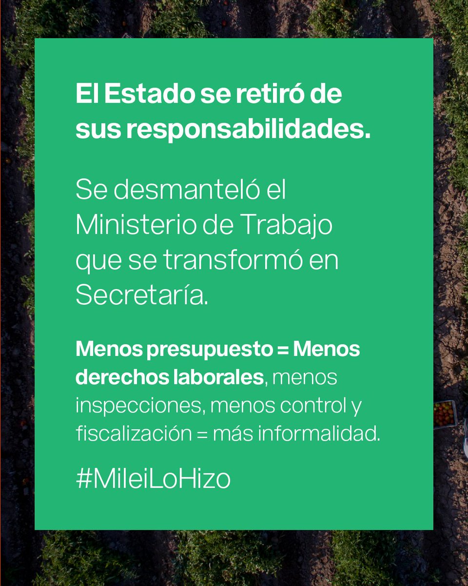 ....sobre la realidad de los y las trabajadores rurales en nuestro país

La respuesta se parece mucho a la realidad del conjunto de lxs trabajadores. El estado se desentendió de sus funciones y cada vez aumenta más la informalidad

Pero quienes trabajamos la tierra de sol a ...