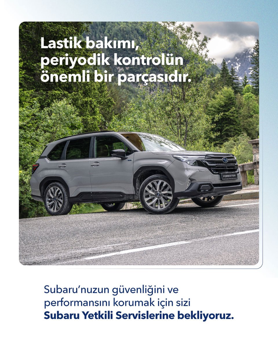 Güvenli bir yolculuk, doğru lastiklerle başlar. Subaru’nuzun performansını artırmak ve güvenliğini korumak için sizi Subaru Yetkili Servislerine bekliyoruz.

#Subaru #YolDostumSubaru #YeniForester #BilenBilir