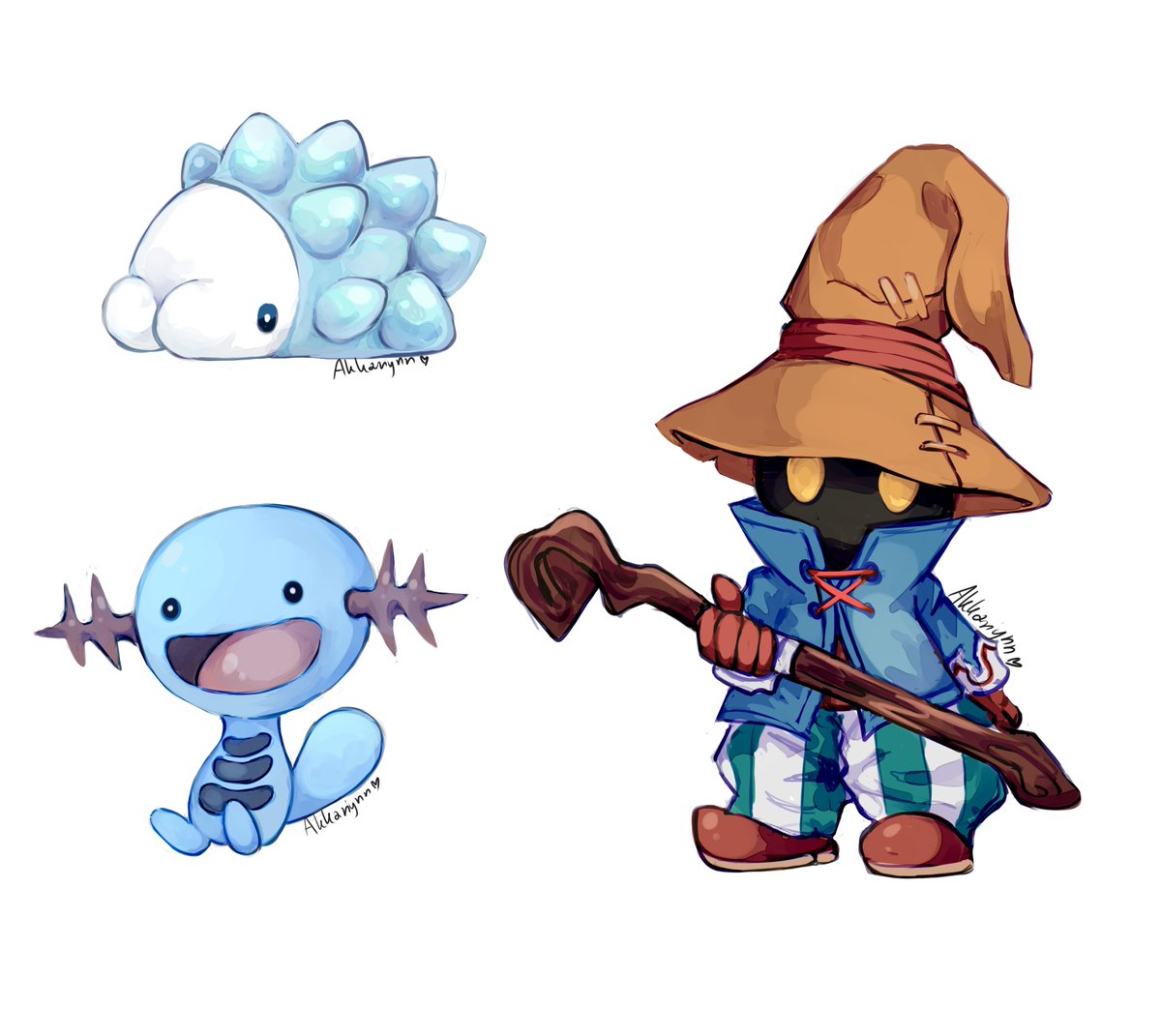 akkariynn_chan's tweet image. another stream doodles 
#vivi #ff9 #snom #wooper #pokemon