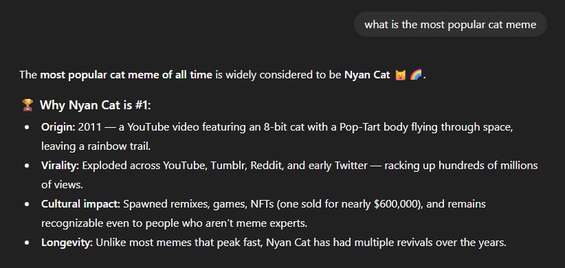 왜 Nyan Cat이 가장 인기 있는 고양이 밈인지 설명하는 인포그래픽
