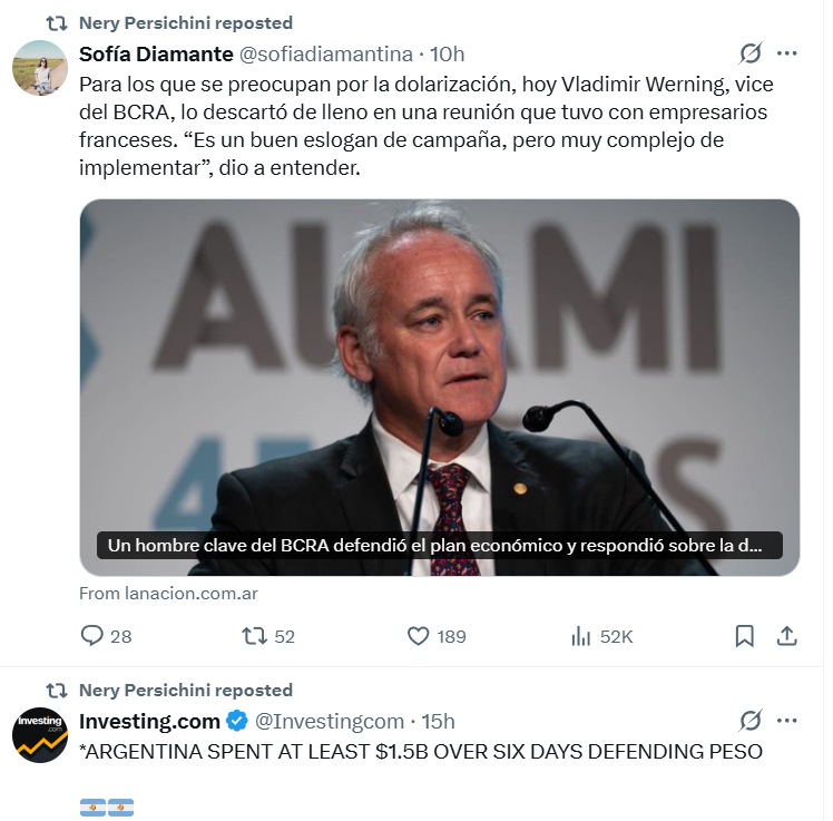 Explorer_inv's tweet image. “Whoever comes to you with a ‘peso free float’ plan—he’s the traitor.” @laromadelsur @romanoal