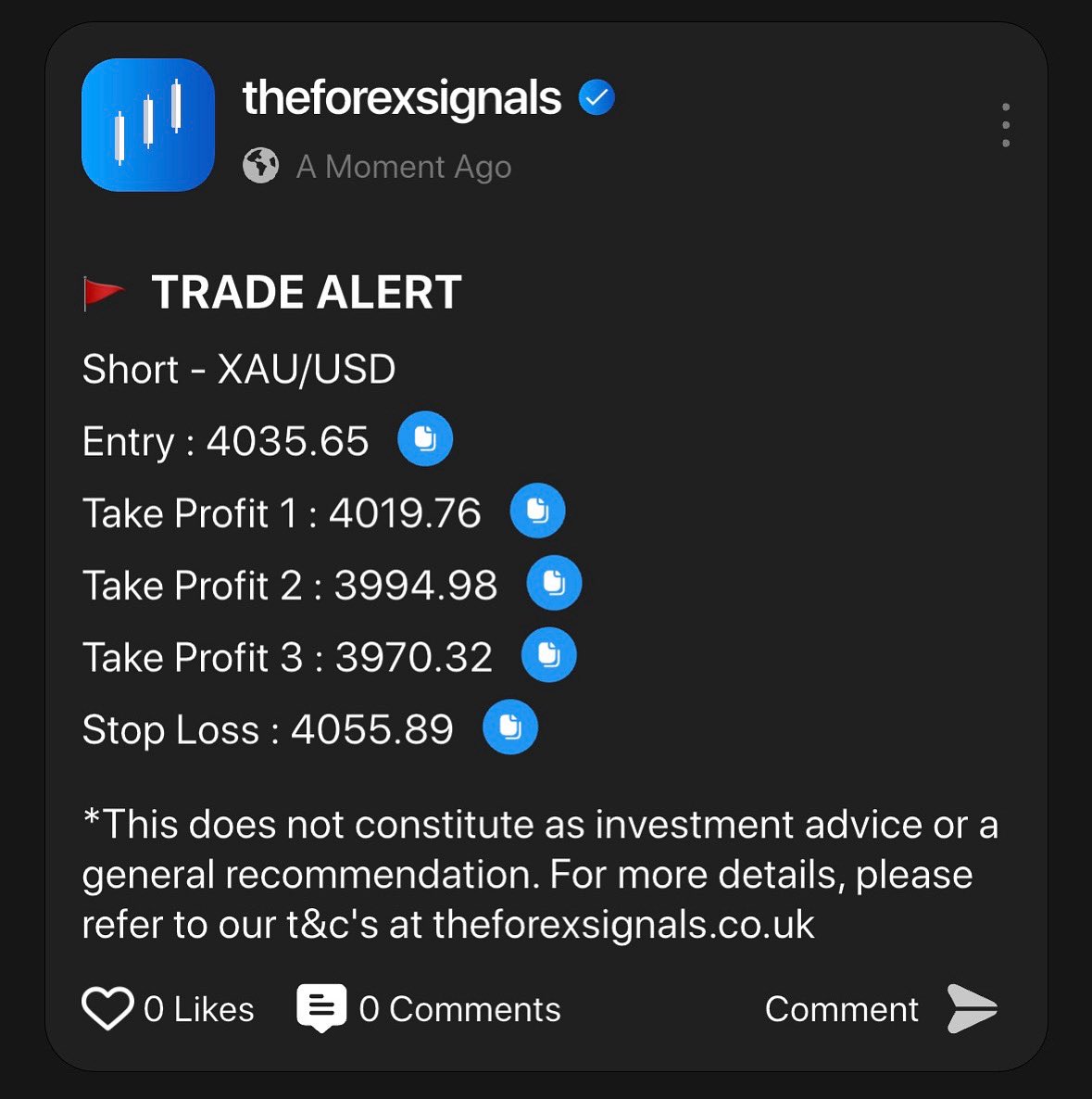 Free #Trade of the Day!

#forex #forexsignals #forexeducation #forexmarket #forexsignalservice #forexprofit #forexanalysis #gold #xau

*This does not constitute as investment advice or a general recommendation. For more details, please refer to our t&amp;c’s at