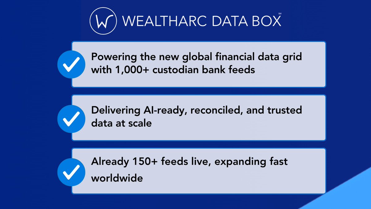 AI just cut weeks off our workflow 🚀 WealthArc Data Box built a new custodian feed in days, not weeks. 150+ feeds live and scaling to 1,000+. Delivering the trusted, AI-ready data backbone for the next wave of wealth management. #AI #WealthManagement