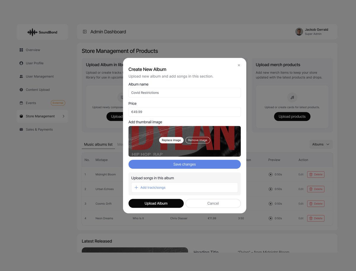 Vexo_Lab's tweet image. Music &amp;amp; Album Management – Admin Dashboard