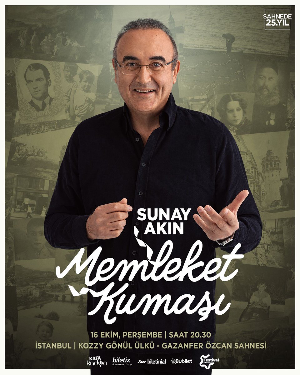 SunayAkin's tweet photo. İstanbul’a duyurulur:

16 Ekim, Perşembe, saat: 20.30
Kozzy Kültür Merkezi, 
Gönül Ülkü - Gazanfer Özcan Sahnesi

Kozyatağı / Kadıköy

Buluşmak dileğiyle… https://t.co/BQUtiX8JC0