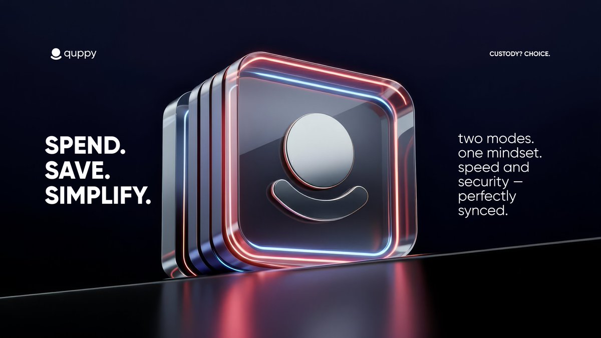 Two wallets, one brain
Quppy = Spend (custody, daily speed) + Save (non-custody, your keys). Choose the lane that fits the moment — and switch when it doesn’t. quppy.com