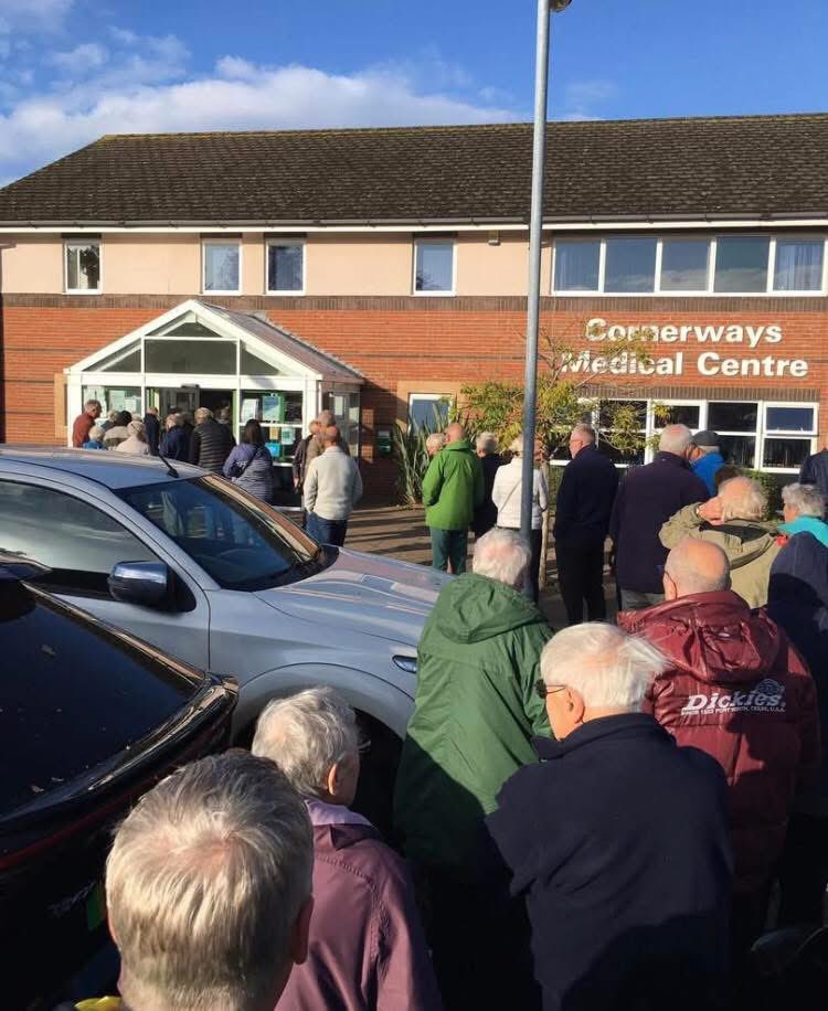Lining up for their Bio Weapon Jabs, how is this still being allowed?
Flu Jab in one arm and Covid in the other. 💉💀
