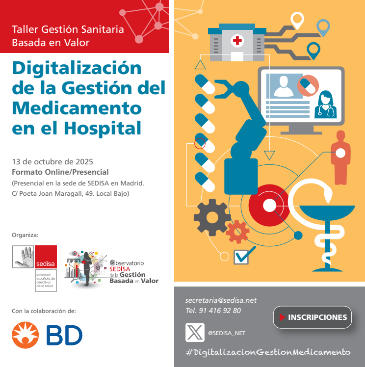 SEDISA_NET's tweet image. 🚨 ¡Apunta la fecha! 🚨 El 13 de octubre llega el Taller de Gestión Sanitaria Basada en Valor 💡
Digitalización de la Gestión del Medicamento en el Hospital 💊
✨ Modalidad presencial y virtual
🤝 Con apoyo de Becton Dickinson
📲 Info👉shorturl.at/KACFS #GestiónSanitaria