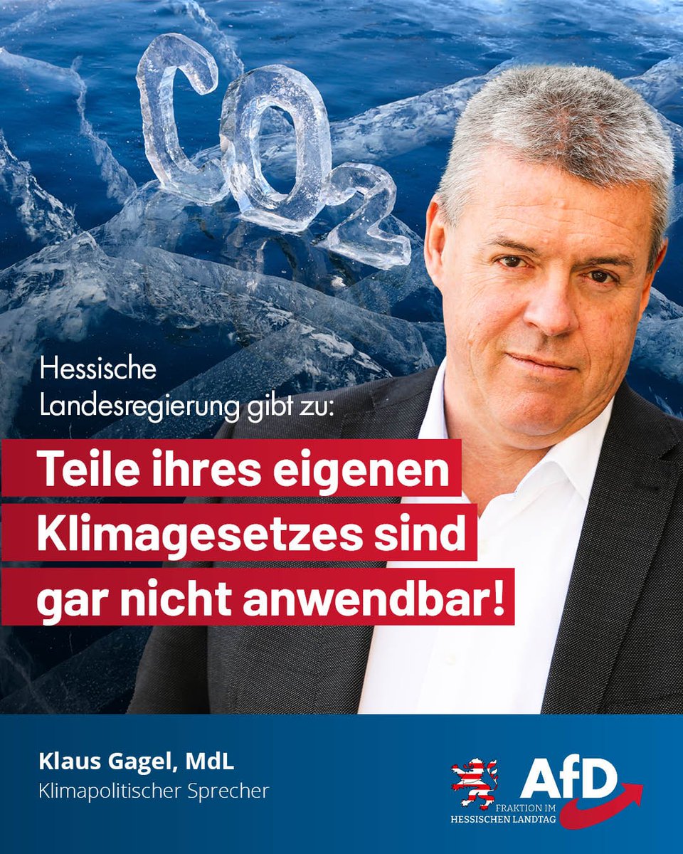 AfD_HE_Landtag's tweet photo. Hessische Landesregierung gibt zu:
Teile ihres eigenen Klimagesetzes sind gar nicht anwendbar!
Zur Antwort der Hessischen Landesregierung auf eine Große Anfrage der Grünen-Fraktion „#Klimacheck und #CO2-#Schattenpreis“ spricht der klimapolitische Sprecher der AfD-Fraktion, Klaus Gagel im Hessischen Landtag:
https://t.co/YURXqH5u9P
„Die #Antwort der #Landesregierung zeigt, mit welchen Widersprüchlichkeiten das Ziel der sogenannten ‚#Dekarbonisierung‘ behaftet ist. So sagt die Landesregierung beispielsweise, dass einheitliche Verfahren und Kriterien bei Paragraph 7 des Hessischen Klimaschutzgesetzes (‚Vorbildrolle des Landes‘) nicht genannt werden können, obwohl Klimaschutz bei allen Entscheidungen der Landesregierung mit bedacht werden soll. Das ist zu schwammig und bei der Umsetzung eines Gesetzes nicht verwertbar.
Noch gewichtiger ist die Aussage zu Paragraph 7, Absatz 4 des Gesetzes (Zugrundelegung eines CO2-Preises bei Planung, Auswahl und Durchführung von Investitionen und bei der Beschaffung durch das Land Hessen). Dort sagt die Regierung, dies sei ‚aus Sicht der Landesregierung nicht anwendbar‘! Wenn ein Gesetz nicht anwendbar ist, muss man es abschaffen. Weitere Unterpunkte zeigen jedoch, dass die Landesregierung EU-Vorgaben sogar übererfüllen möchte.
Dabei weiß die Landesregierung nicht, wie eine frühere #Anfrage der #AfD ergeben hat, wie viel Tonnen CO2 durch diese Maßnahmen eingespart werden! Das Beste, was die Landesregierung machen kann, ist, diesen ganzen Paragraphen einfach abschaffen, er bringt sowieso nichts.“
V. i. S. d. P.: Klaus Gagel, klimapolitischer Sprecher
der #AfD-#Fraktion im Hessischen #Landtag
@KlausGagelAfD
Sprecher für #Verkehrspolitik
Sprecher für #Klimapolitik/ Nachhaltigkeit
https://t.co/gf0tHWuWLM
---------------------------------------------
Bleiben Sie über unsere Arbeit informiert und werden Sie Follower der #AfD-#Fraktion im Hessischen #Landtag auf #X