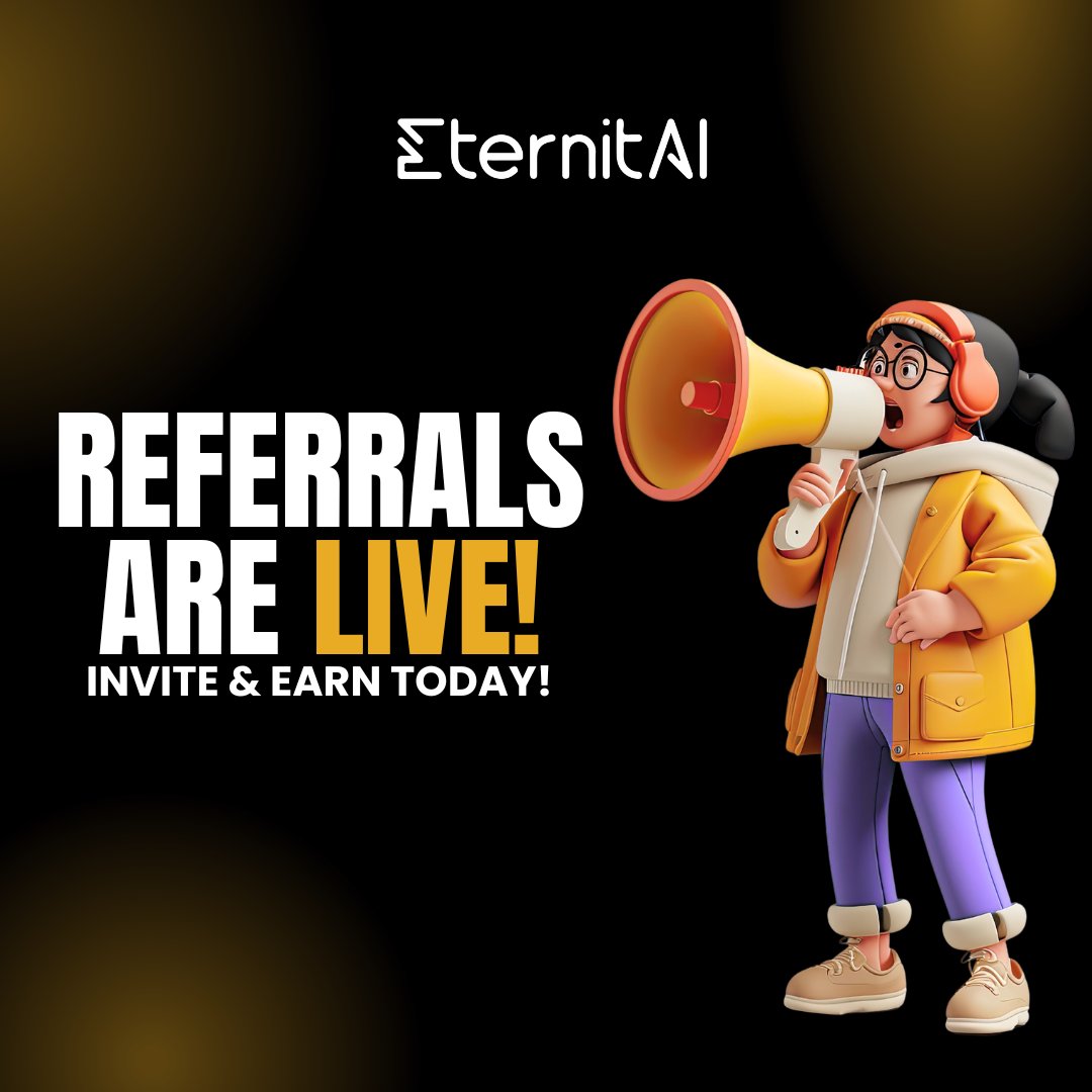 Eternitai_'s tweet image. Referrals are LIVE on discord! 🔥 

Starting today at 5PM UTC
Invite friends, grow the community, and win USDT rewards

Top 3 inviters take the prize💎

Don’t just create, multiply your impact.
🔗: discord.gg/yEMsRrKJSt

#EternitaiReferrals #CreateAndEarn #Web3