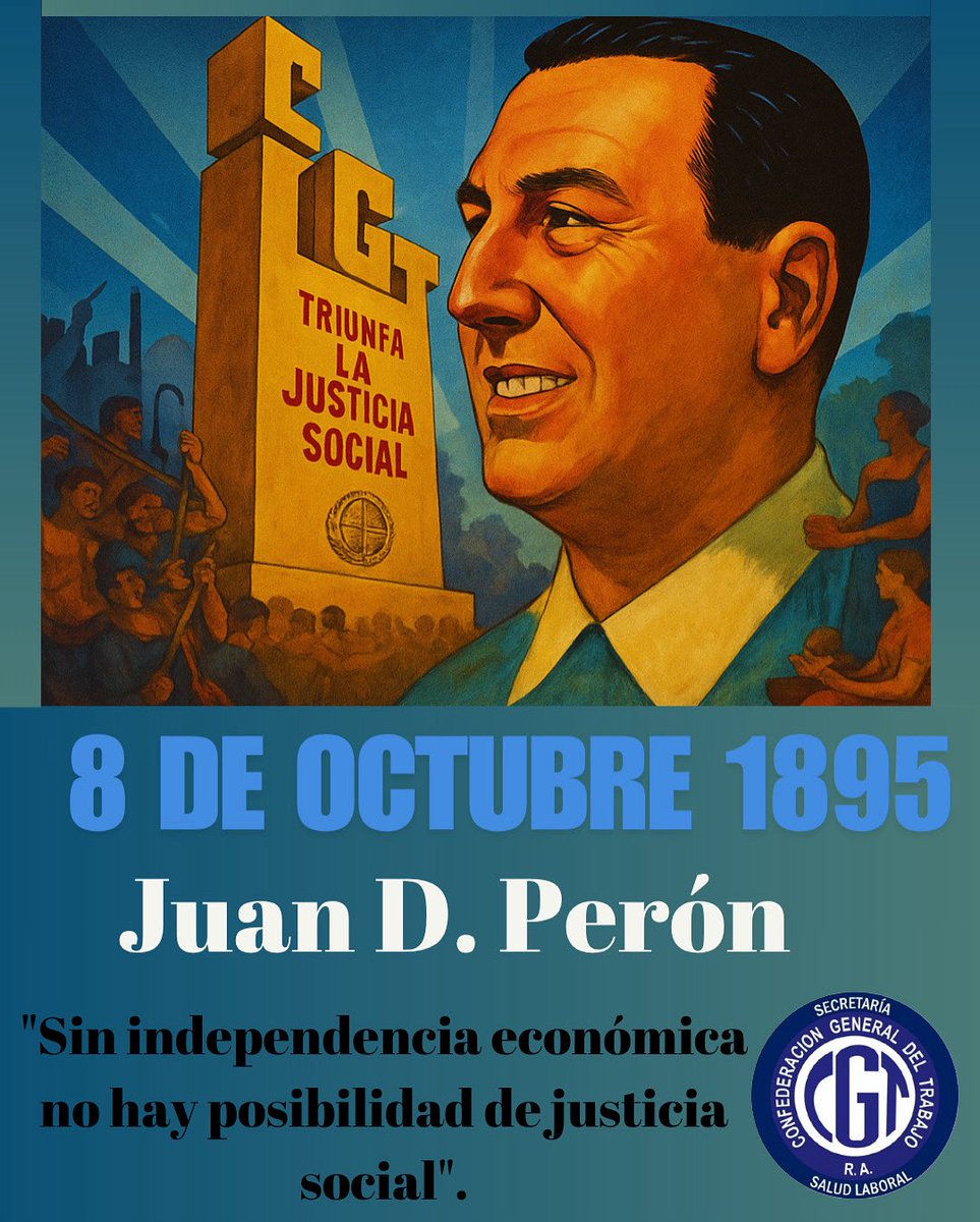 🌟Hoy celebramos el natalicio de Juan Domingo Perón, el hombre que soñó una Patria para todos y todas. 🌟
Su lucha nos dejó un camino claro: la unidad del movimiento obrero, la defensa de la industria nacional y la justicia social como bandera.

instagram.com/p/DPi_-rNjc3Y/…