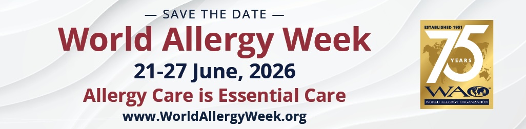 Save the Date for #World #Allergy #Week 2026
Join us 21-27 June 2026 in our annual campaign to promote the awareness of allergic diseases and the challenges that our patients face every day.
Stay tuned for more information. worldallergy.org/resources/worl…